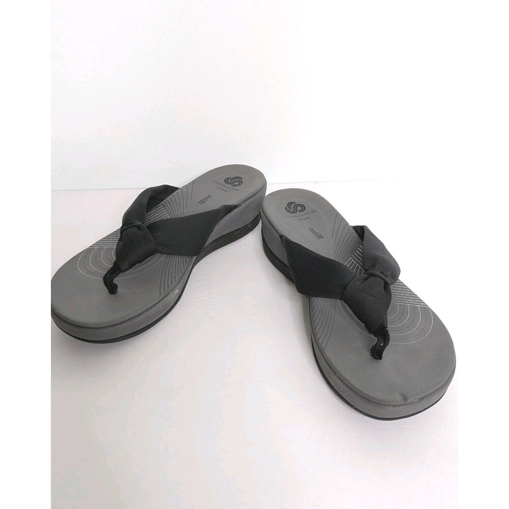 Clarks Shoes Women's 9M Arla Glison Flip-Flops Thong Sandal Cloudsteppers Black